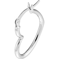 Olas d'Oro - 14K White Gold 19mm Tilted Heart Hoop Earrings 1.10 Grams Total Weight