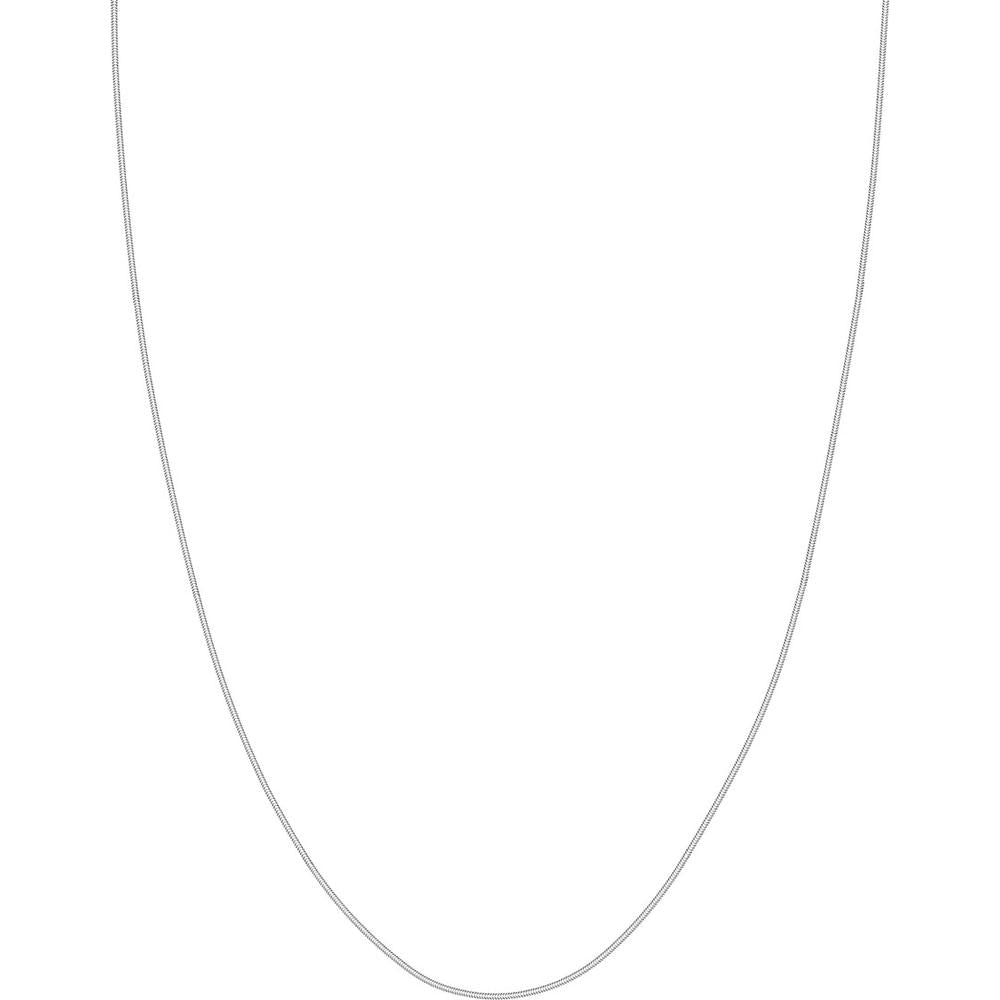 Olas d'Oro - 14K White Gold 1mm Snake Chain Necklace with Lobster Lock - 24" Length