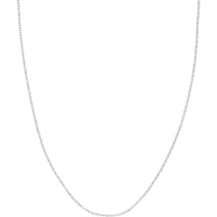 Olas d'Oro - 14K White Gold 2.1mm Diamond-Cut Brill Cable Chain Necklace with Slider Bead - 22" Length