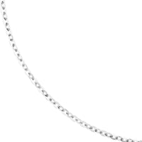 Olas d'Oro - 14K White Gold 2.1mm Diamond-Cut Brill Cable Chain Necklace with Slider Bead - 22" Length