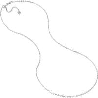 Olas d'Oro - 14K White Gold 2.1mm Diamond-Cut Brill Cable Chain Necklace with Slider Bead - 22" Length