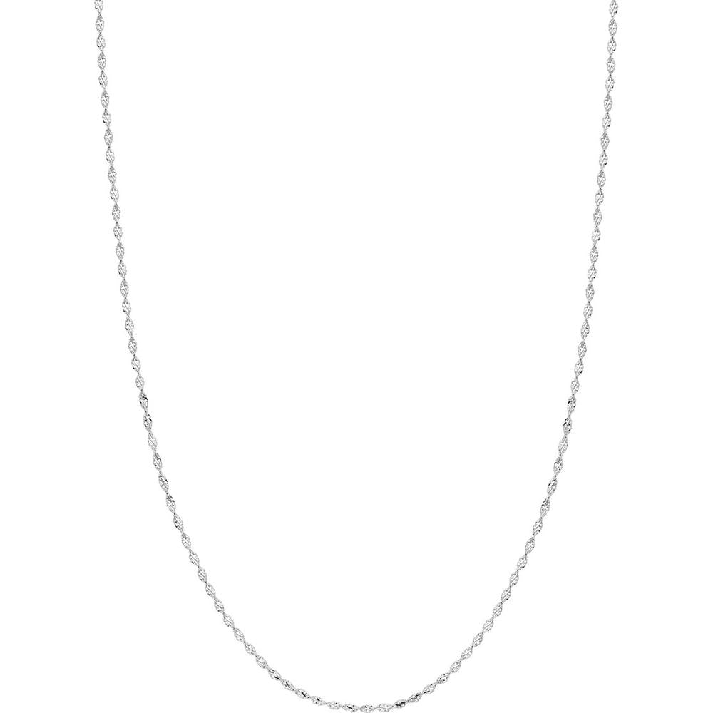 Olas d'Oro - 14K White Gold 2.1mm Dorica Chain Necklace with Lobster Lock 20" Length