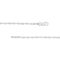 Olas d'Oro - 14K White Gold 2.1mm Dorica Twist Chain with Lobster Lock - 10" Choker Necklace