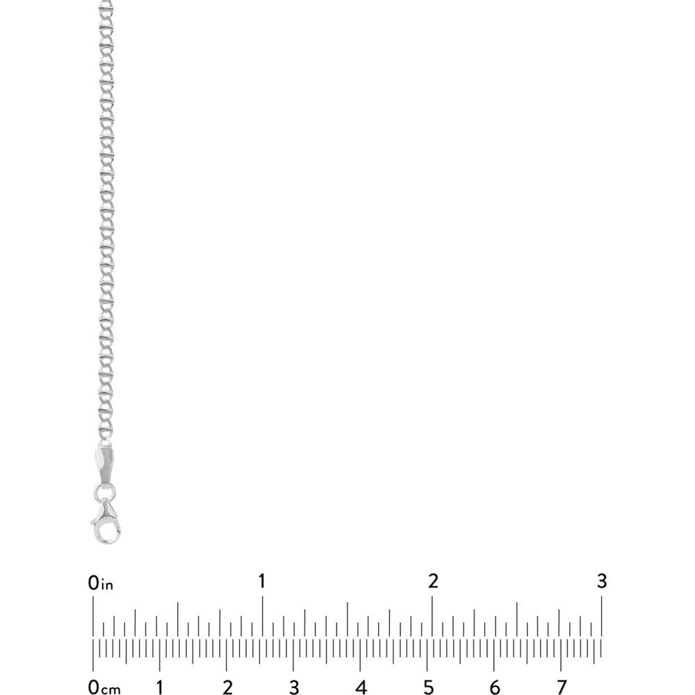 Olas d'Oro - 14K White Gold 2.20mm Flat Mariner Chain - 16" Necklace with Lobster Lock