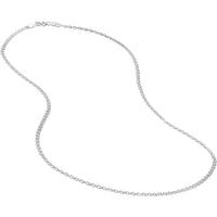 Olas d'Oro - 14K White Gold 2.20mm Flat Mariner Necklace - 18" Length