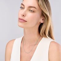 Olas d'Oro - 14K White Gold 2.35mm Concave Figaro Chain Necklace - 16 inches - Artisan Crafted