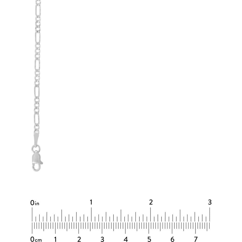 Olas d'Oro - 14K White Gold 2.35mm Concave Figaro Chain Necklace - 16 inches - Artisan Crafted