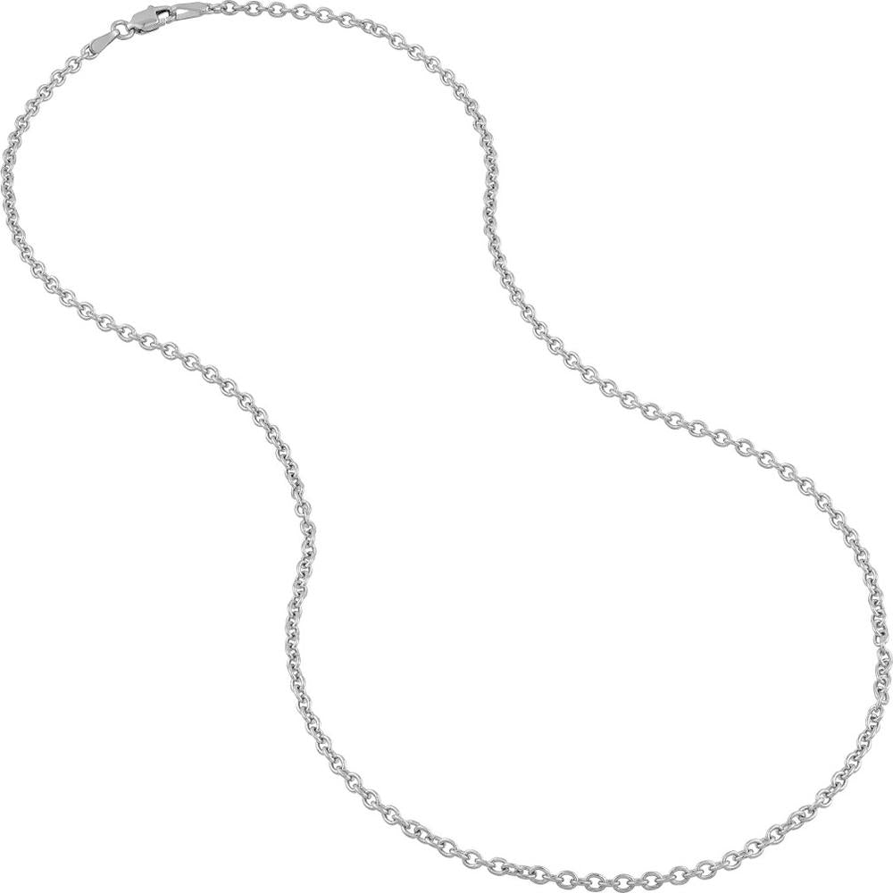 Olas d'Oro - 14K White Gold 2.50mm Open Cable Chain Necklace - 18 Inches