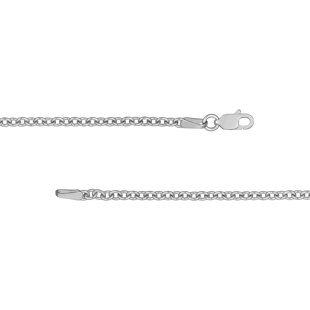 Olas d'Oro - 14K White Gold 2.50mm Open Cable Chain Necklace - 18 Inches