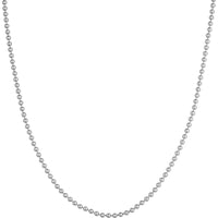 Olas d'Oro - 14K White Gold 2.5mm Bead Chain Necklace with Lobster Lock 24" Length 13.25 grams