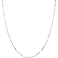 Olas d'Oro - 14K White Gold 2.5mm Paper Clip Chain with Pear Shape Lobster Clasp - 3.45 Grams