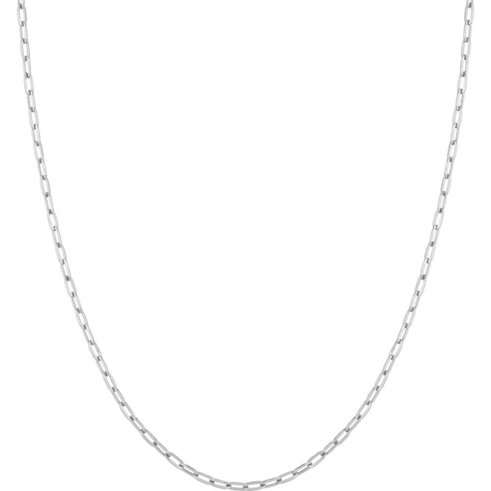 Olas d'Oro - 14K White Gold 2.5mm Paper Clip Chain with Pear Shape Lobster Clasp - 3.45 Grams