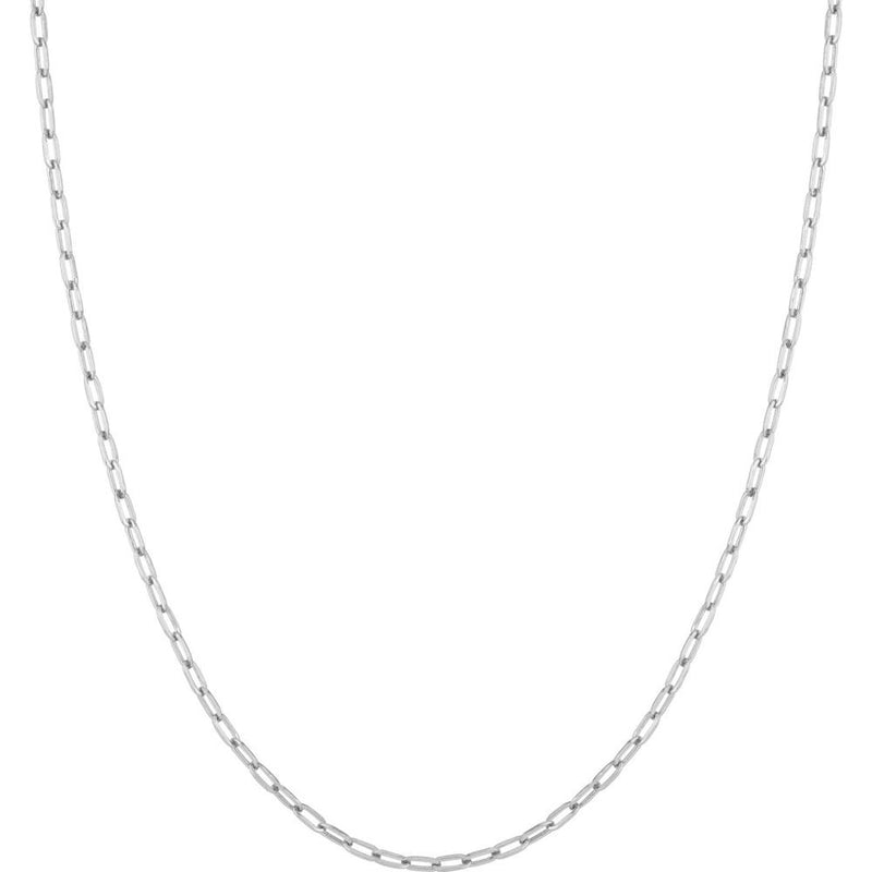 Olas d'Oro - 14K White Gold 2.5mm Paper Clip Chain with Pear Shape Lobster Clasp - 3.45 Grams