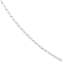 Olas d'Oro - 14K White Gold 2.5mm Paper Clip Chain with Pear Shape Lobster Clasp - 3.45 Grams
