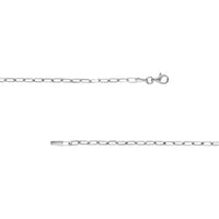 Olas d'Oro - 14K White Gold 2.5mm Paper Clip Chain with Pear Shape Lobster Clasp - 3.45 Grams