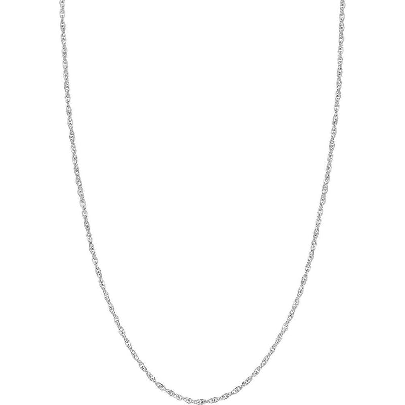 Olas d'Oro - 14K White Gold 2.6mm Designer Rope Chain with Lobster Lock - 20" Length