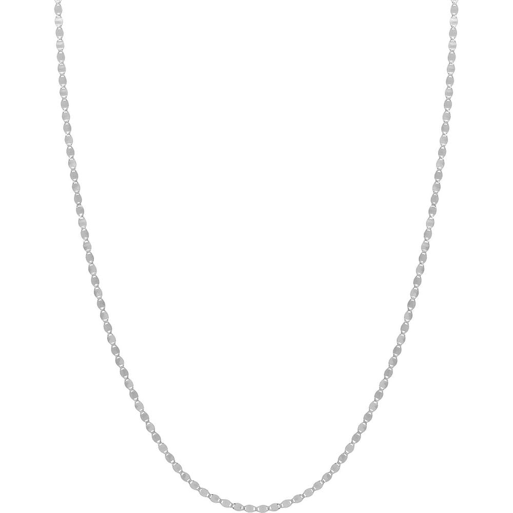 Olas d'Oro - 14K White Gold 2.70mm Valentino Flat Disc Chain - 20" Necklace