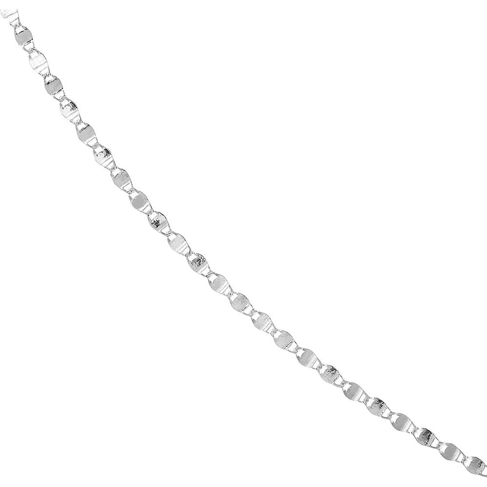 Olas d'Oro - 14K White Gold 2.70mm Valentino Flat Disc Chain - 20" Necklace