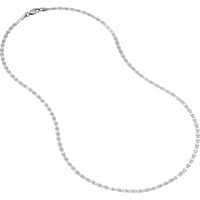 Olas d'Oro - 14K White Gold 2.70mm Valentino Flat Disc Chain - 20" Necklace