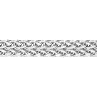 Olas d'Oro - 14K White Gold 2-Row Hollow Wheat Chain Bracelet - 2.31 Grams