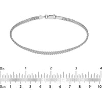 Olas d'Oro - 14K White Gold 2-Row Hollow Wheat Chain Bracelet - 2.31 Grams