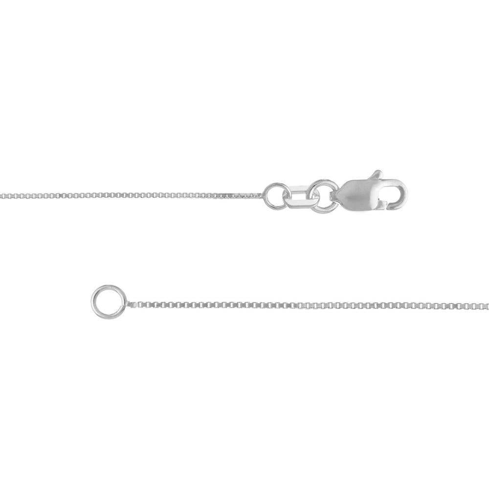 Olas d'Oro - 14K White Gold 20" Box Chain Necklace with Lobster Clasp - 0.55mm Width