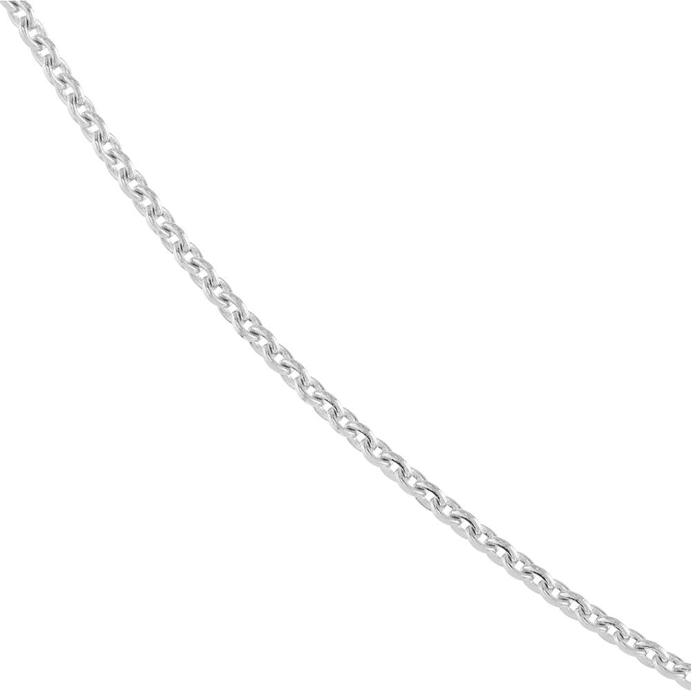 Olas d'Oro - 14K White Gold 20" Cable Link Necklace with Spring Ring Clasp 0.9mm Width