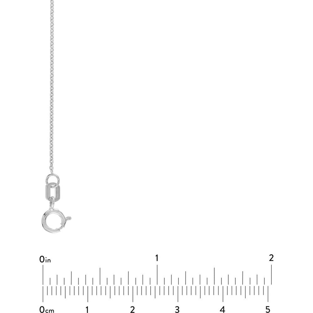 Olas d'Oro - 14K White Gold 20" Cable Link Necklace with Spring Ring Clasp 0.9mm Width