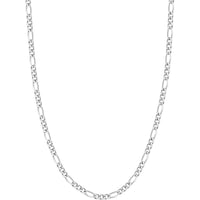 Olas d'Oro - 14K White Gold 20'' Concave Figaro Chain Necklace with Lobster Lock - 4.75mm, 15.75 grams