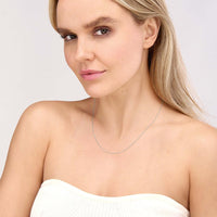 Olas d'Oro - 14K White Gold 20" Curb Chain Necklace - 0.90mm Fine Link with Spring Ring Clasp