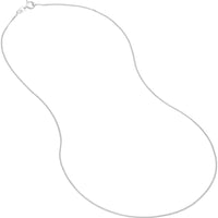 Olas d'Oro - 14K White Gold 20" Curb Chain Necklace - 0.90mm Fine Link with Spring Ring Clasp