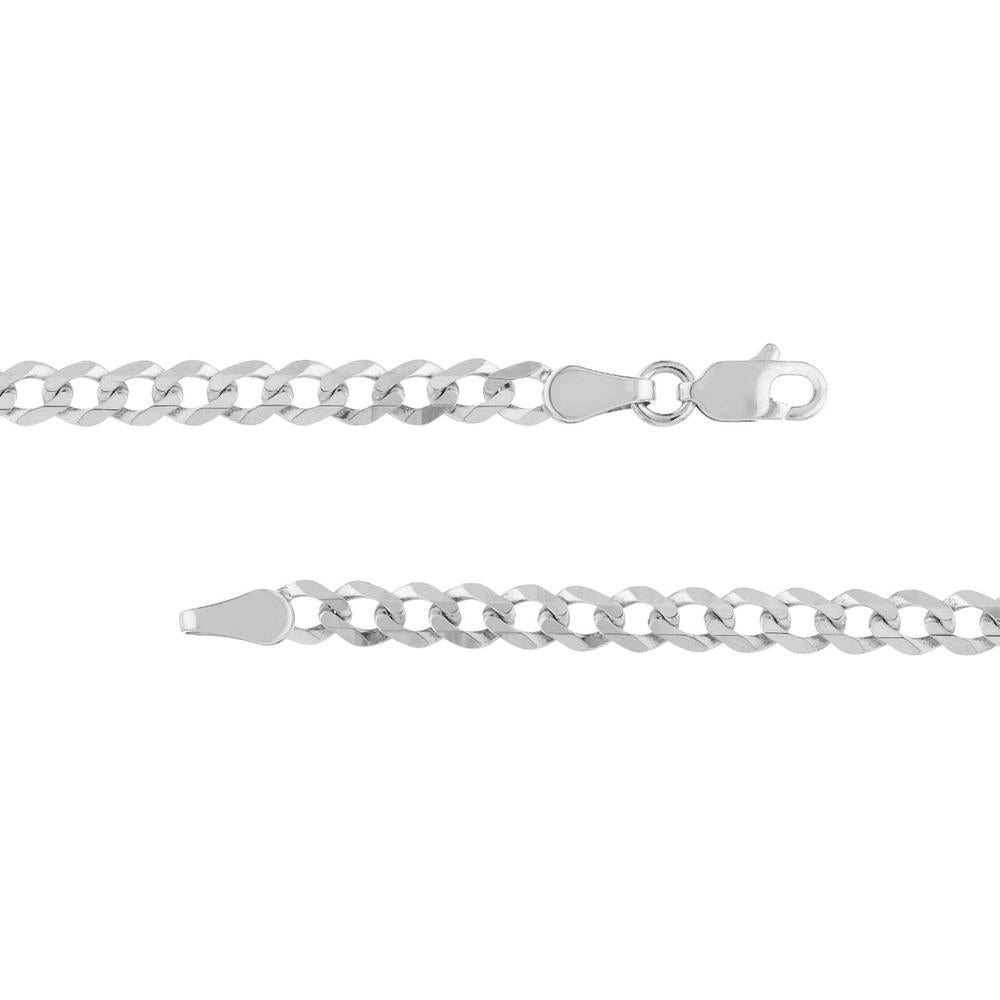 Olas d'Oro - 14K White Gold 20" Curb Chain Necklace with Lobster Lock - 7.23 Grams Average Weight