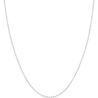 Olas d'Oro - 14K White Gold 20" Diamond-Cut Bead Chain Necklace with Spring Ring Clasp - 0.78mm Width