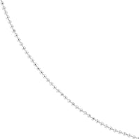 Olas d'Oro - 14K White Gold 20" Diamond-Cut Bead Chain Necklace with Spring Ring Clasp - 0.78mm Width