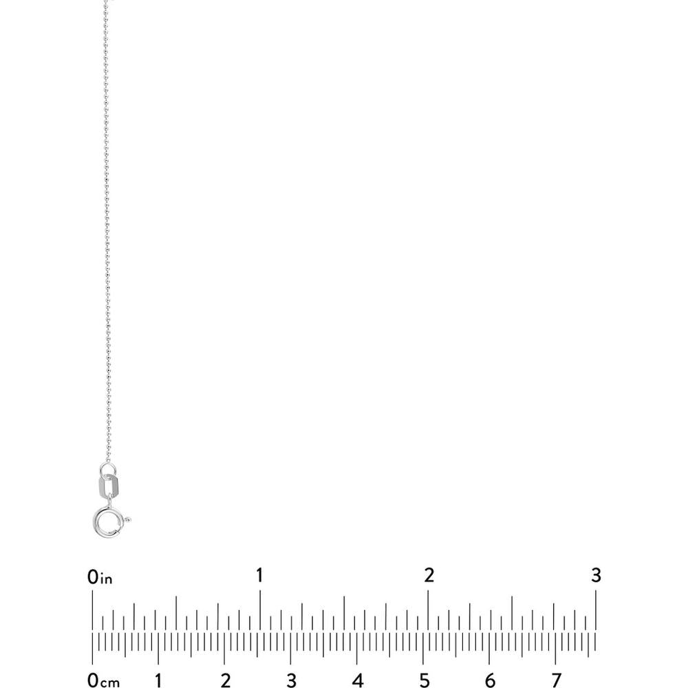 Olas d'Oro - 14K White Gold 20" Diamond-Cut Bead Chain Necklace with Spring Ring Clasp - 0.78mm Width