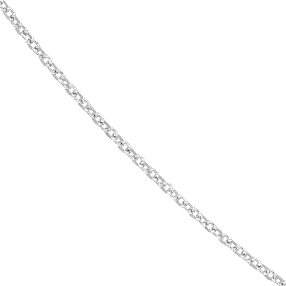 Olas d'Oro - 14K White Gold 20" Diamond-Cut Cable Chain Necklace - 2.95 Grams Average Weight