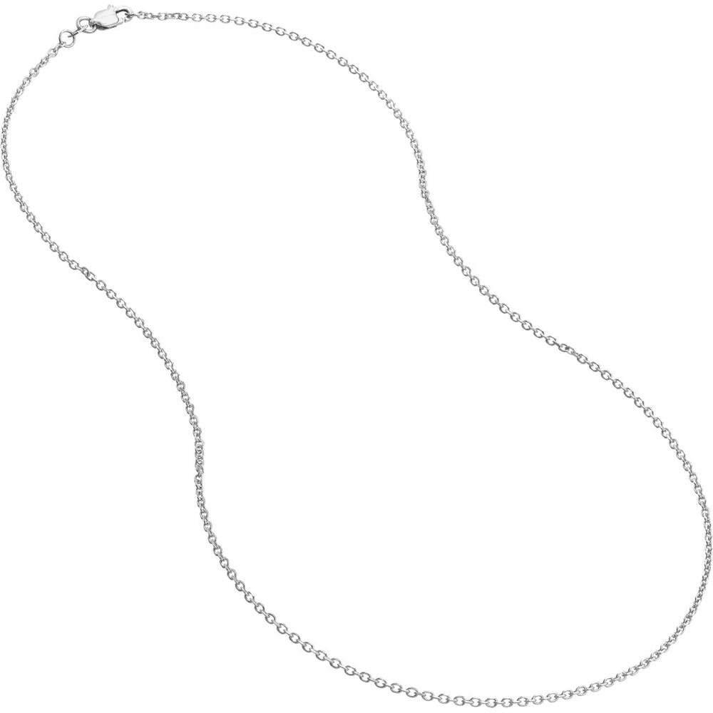Olas d'Oro - 14K White Gold 20" Diamond-Cut Cable Chain Necklace - 2.95 Grams Average Weight