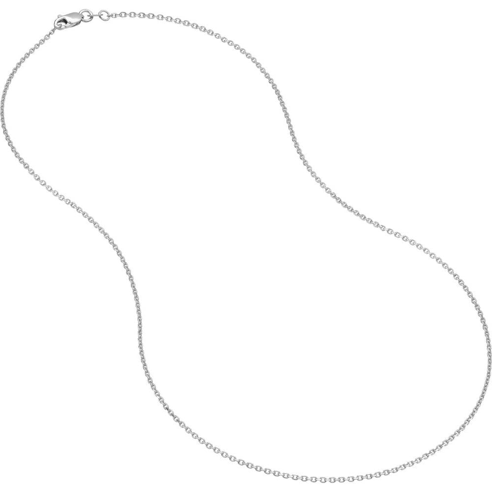 Olas d'Oro - 14K White Gold 20" Diamond-Cut Cable Chain Necklace with Lobster Lock 2.32 Grams Total Weight