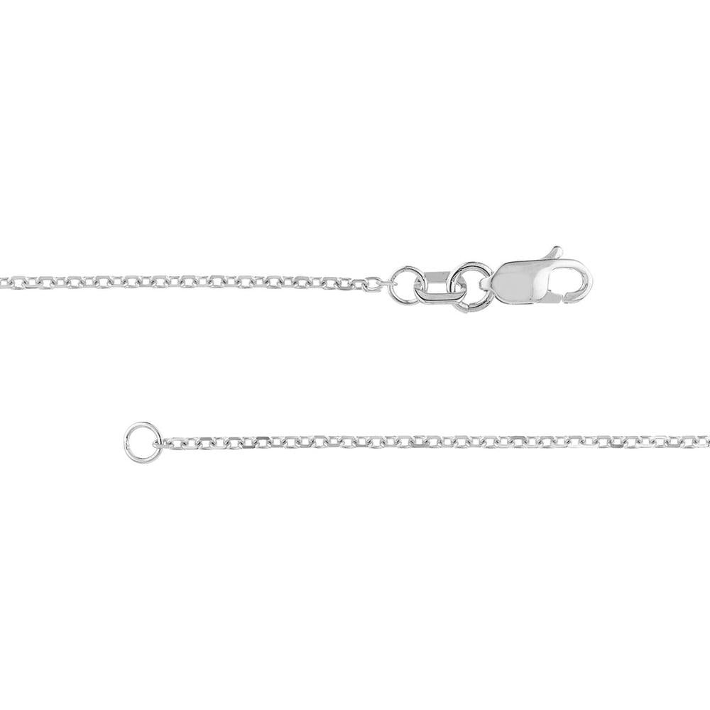 Olas d'Oro - 14K White Gold 20" Diamond-Cut Cable Chain Necklace with Lobster Lock 2.32 Grams Total Weight