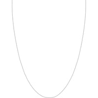 Olas d'Oro - 14K White Gold 20" Diamond-Cut Square Wheat Chain Necklace 0.85mm Width with Lobster Clasp