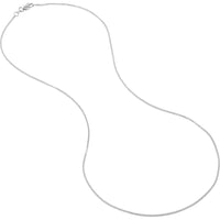 Olas d'Oro - 14K White Gold 20" Diamond-Cut Square Wheat Chain Necklace 0.85mm Width with Lobster Clasp