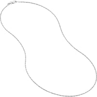 Olas d'Oro - 14K White Gold 20" Diamond-Cut Tube Bead Chain Necklace with Lobster Clasp - 0.95mm Width