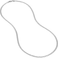Olas d'Oro - 14K White Gold 20 Inch 3.00mm Mariner Chain Necklace with Lobster Lock - 8.89 Grams Average Weight