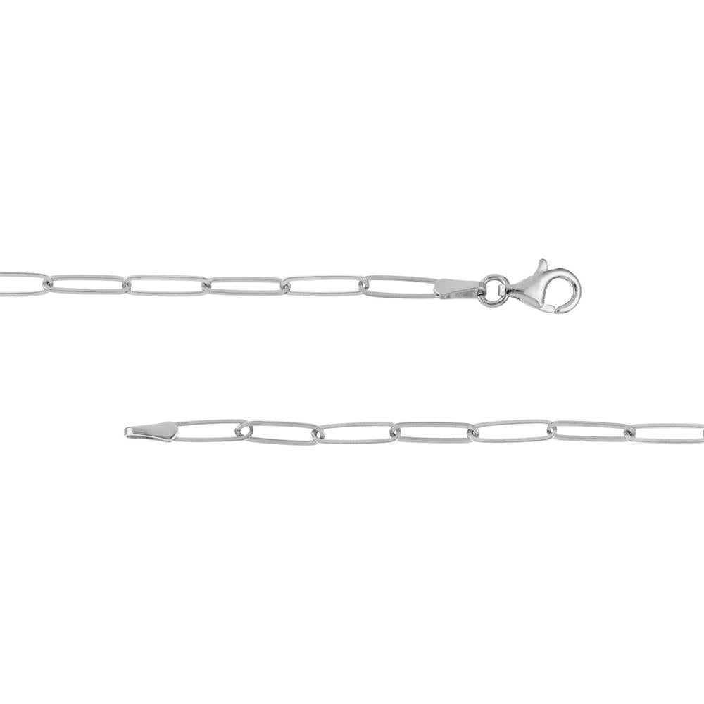 Olas d'Oro - 14K White Gold 20" Designer Long Link Chain Necklace - 2.6mm Width