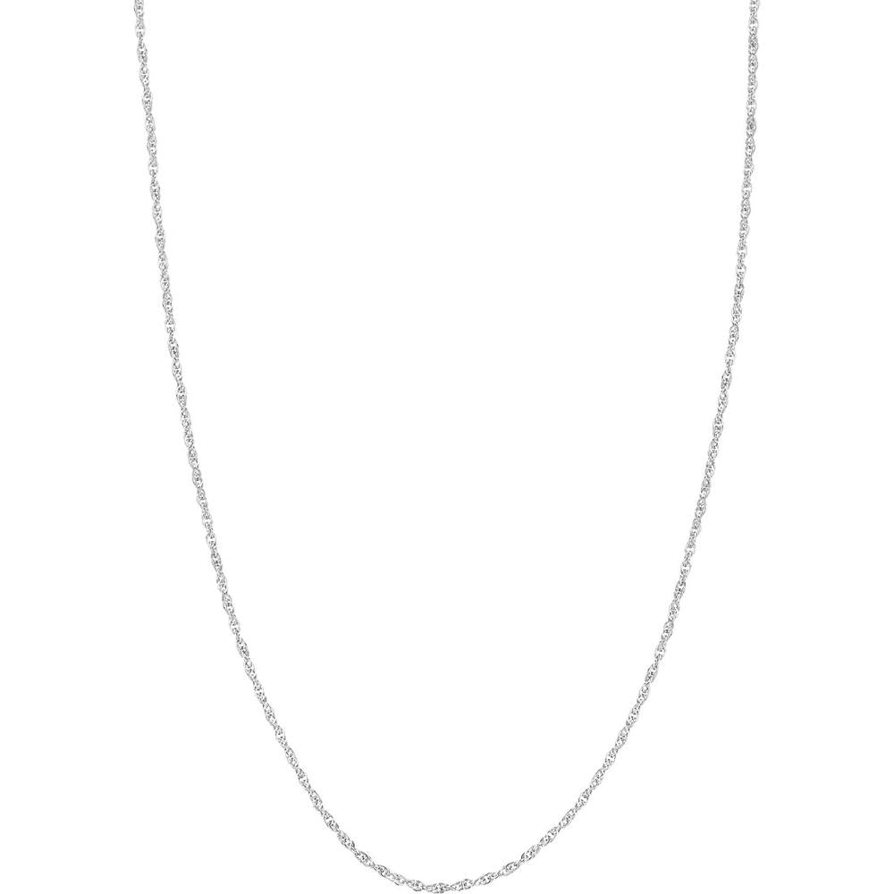 Olas d'Oro - 14K White Gold 20" Designer Rope Chain Necklace - 1.8mm Thickness, 1.83 Grams Weight