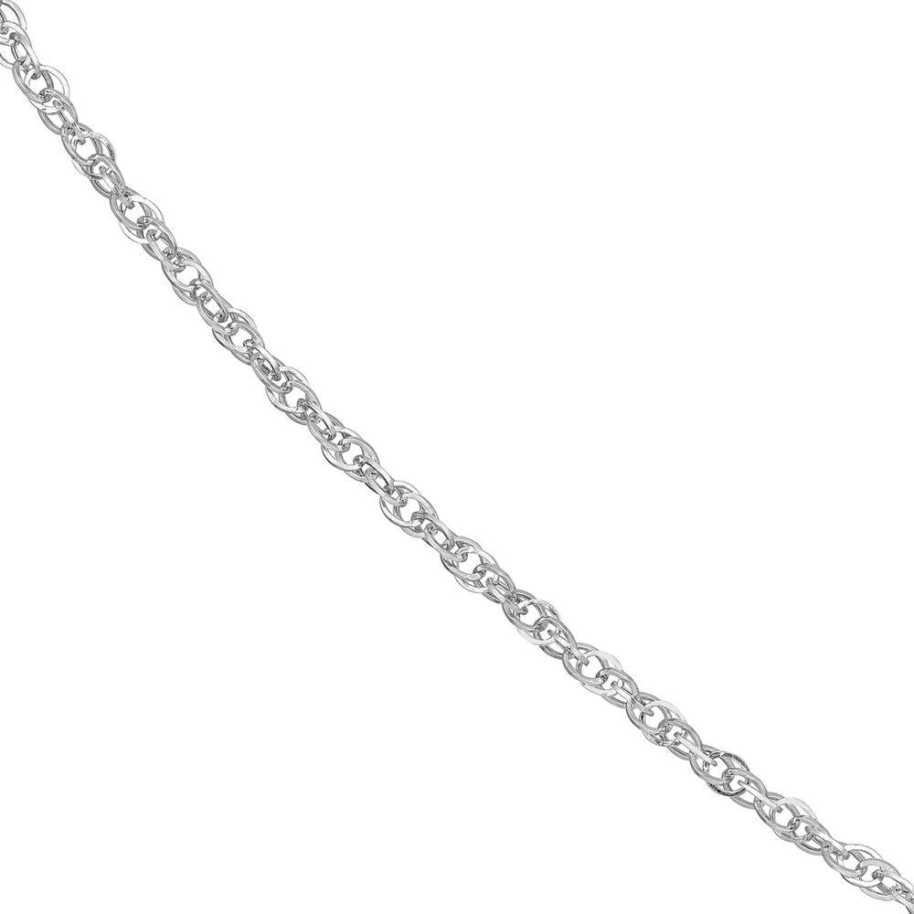 Olas d'Oro - 14K White Gold 20" Designer Rope Chain Necklace - 1.8mm Thickness, 1.83 Grams Weight