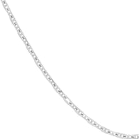 Olas d'Oro - 14K White Gold 20" Diamond-Cut Anchor Chain with Spring Ring Closure - 1.47 Grams Total Weight