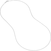 Olas d'Oro - 14K White Gold 20" Diamond-Cut Anchor Chain with Spring Ring Closure - 1.47 Grams Total Weight