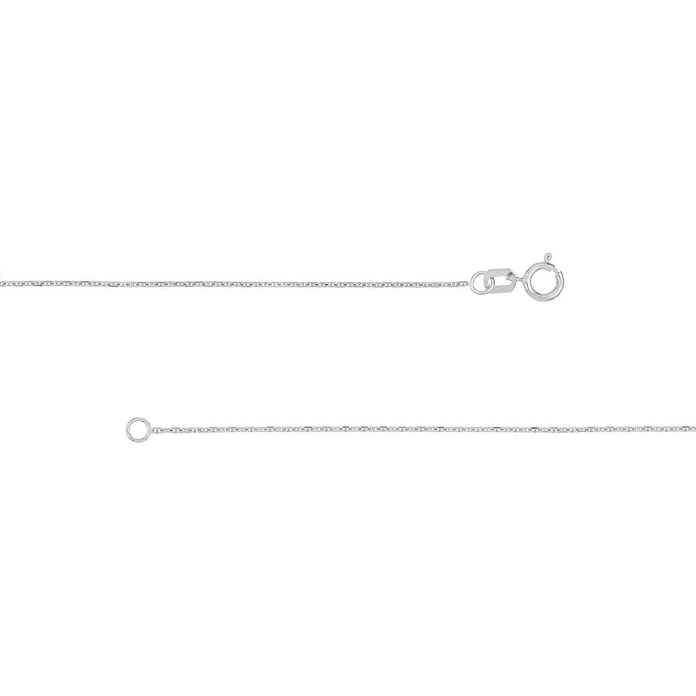 Olas d'Oro - 14K White Gold 20" Diamond-Cut Anchor Chain with Spring Ring Closure - 1.47 Grams Total Weight