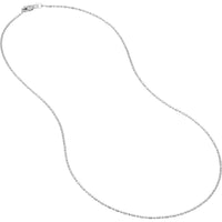 Olas d'Oro - 14K White Gold 20" Diamond-Cut Bead and Barrel Chain Necklace with Lobster Lock - 2.75 Grams